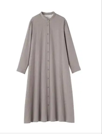 무인양품 양면 기모 플란넬 스탠드 카라 긴팔 원피스 베이지 L