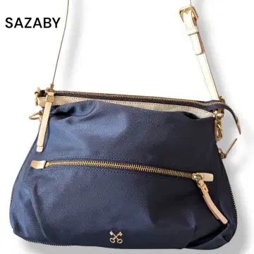 SAZABY 사자비 숄더백 나일론 네이비 크로스