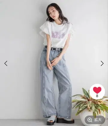 LOWRYS FARM 와이드 스트레이트 데님