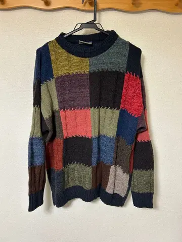 [ 구제 의류 ] 패치워크 니트 스웨터 올 패턴