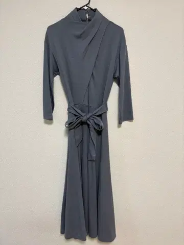 ROPE 로페 울 플레어 롱 원피스 맥시 길이 36 블루