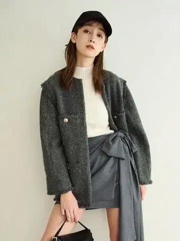 FRAY I.D 2way 베스트 트위드 자켓