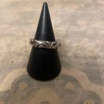 빈티지 실버 조각 무늬 반지