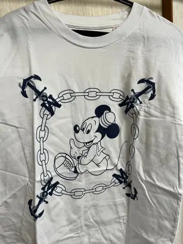 미키 x 블루블루 체인 미키 T셔츠 S 사이즈 화이트