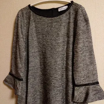 트위드 플레어 슬리브 원피스