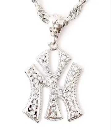 NY 로고 실버 목걸이