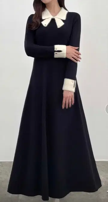 [ 익명 배송 ] 리본 니트 원피스