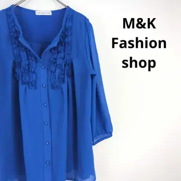 M&K 프릴 쉬폰 블라우스 여성용 상의 얇은 소재 구제 의류