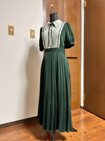 Cheek 반팔 보타이 바이컬러 원피스