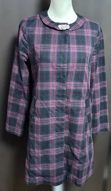 프랑슈리페 블랙 면 혼방 봄~가을용 코트