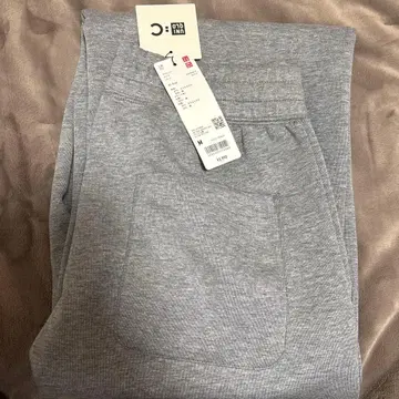 유니클로 C 맨투맨 와이드 팬츠 M 05 그레이 택 포함