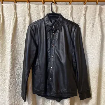 Lui's 천연 가죽 블랙 가죽 셔츠 자켓 양가죽