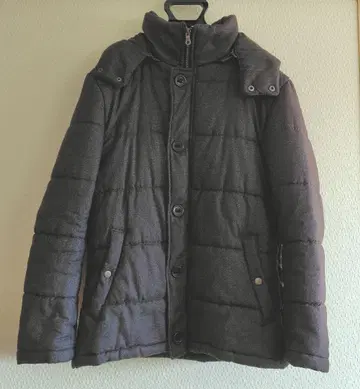 JUNRED 그레이 후드 부착 다운 자켓 다운 코트 M 사이즈