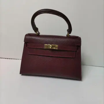 버건디 가죽 핸드백