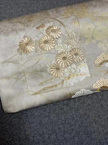 후쿠로 오비 순수 실크 금실