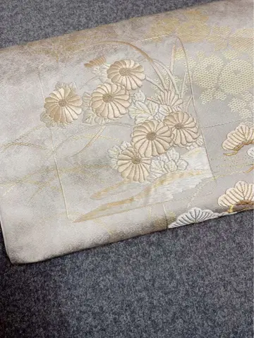 후쿠로 오비 순수 실크 금실