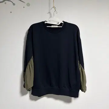 벌룬 슬리브 맨투맨 네이비/올리브