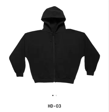 YZY YEEZY HD-03 블랙 지퍼 후드티 Size 3