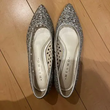 MELMO 실버 글리터 플랫슈즈 24cm