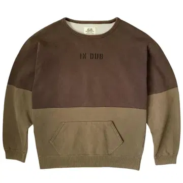 68&BROTHERS 스텐실 캥거루 포켓 부착 투톤 맨투맨