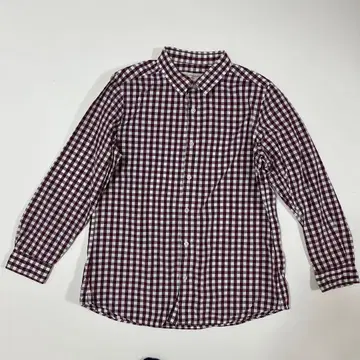 BEAUTY&YOUTH 버건디 화이트 체크 긴팔 셔츠