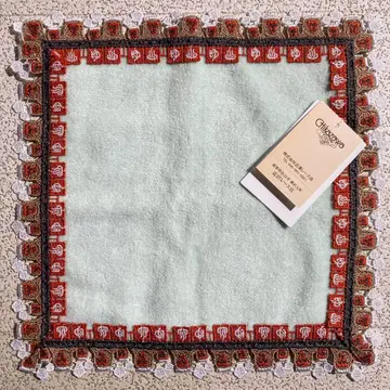 친택 레이스 타월 손수건 온천 원숭이 라임 약 24cm