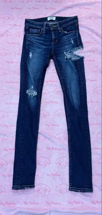 GYDA SIDE RIPPED 데미지 스키니 데님 팬츠 XS