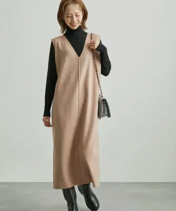 로페피크닉 안티필링 니트 오버롤 스커트 38