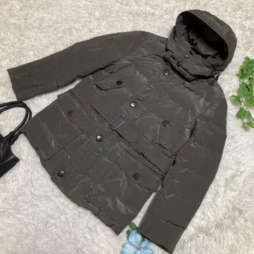 새상품급 더반 다운 자켓 그린 후드 탈부착 나일론 남성용 S