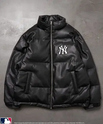 MLB 인조 가죽 숏 다운 자켓/가죽 자켓