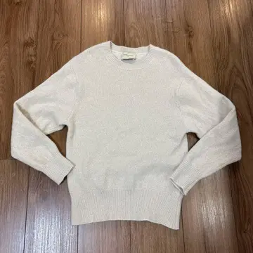 UNITED ARROWS 크루넥 니트 화이트 라메