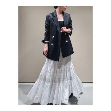 chaos 헤링본 린넨 자켓 블랙