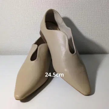 베이지 스틸레토 플랫슈즈 24.5cm