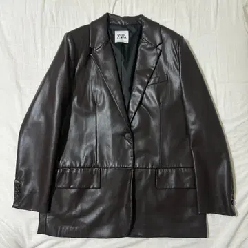 ZARA 가죽 자켓 브라운