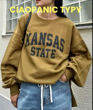 CIAOPANIC TYPY 사이드 슬릿 칼리지 맨투맨 트레이닝복 미사용