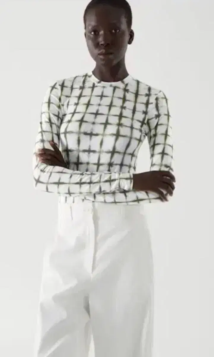 Cos Lyocell Print Slim T-shirt Top