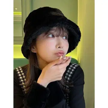 Darich 인조 모피 버킷 햇 블랙 미사용 새상품