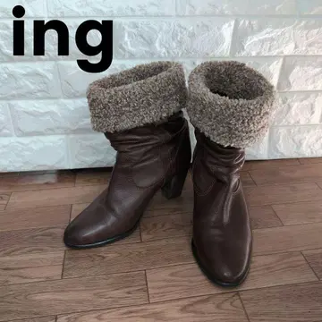 새상품급 ing 2WAY 잉그 부츠 숏부츠 브라운 24cm
