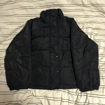 블랙 다운 자켓 스탠드 카라