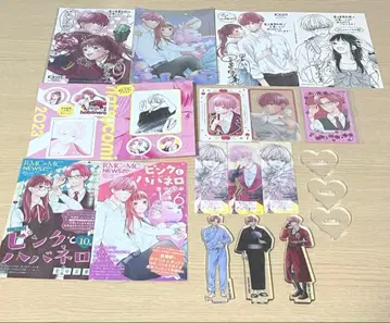 핑크와 하바네로 아크릴 스탠드 스티커 카드 특전