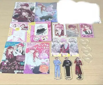 핑크와 하바네로 아크릴 스탠드 스티커 카드 특전