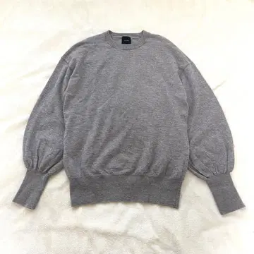 Spick & Span 크루넥 볼륨 슬리브 니트 그레이