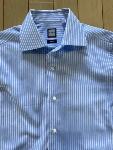 BEAMS F 긴팔 셔츠 14/37 스트라이프 빔즈F 드레스 셔츠