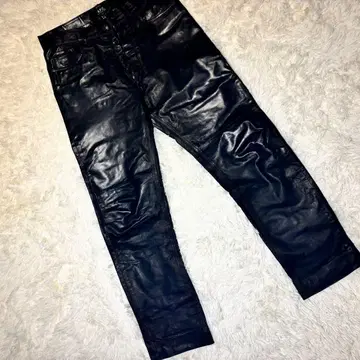 APC 가죽 팬츠 카우 가죽 L 사이즈 32 라이더 데님 크롬