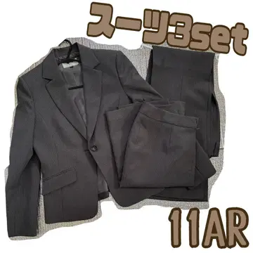 여성용 수트 스트라이프 그레이 자켓 팬츠 스커트 3종 세트