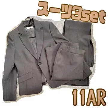 여성용 수트 스트라이프 그레이 자켓 팬츠 스커트 3종 세트