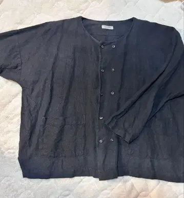 jujudhau 다크 그레이 린넨 자켓 블라우스