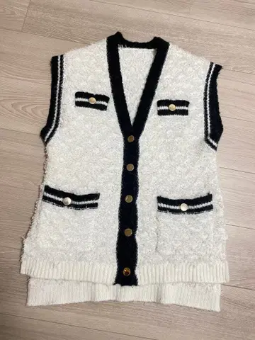 그레이스 콘티넨탈 트위드 니트 베스트 ( 화이트 )