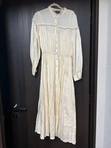 아이보리 긴팔 셔츠 원피스 롱