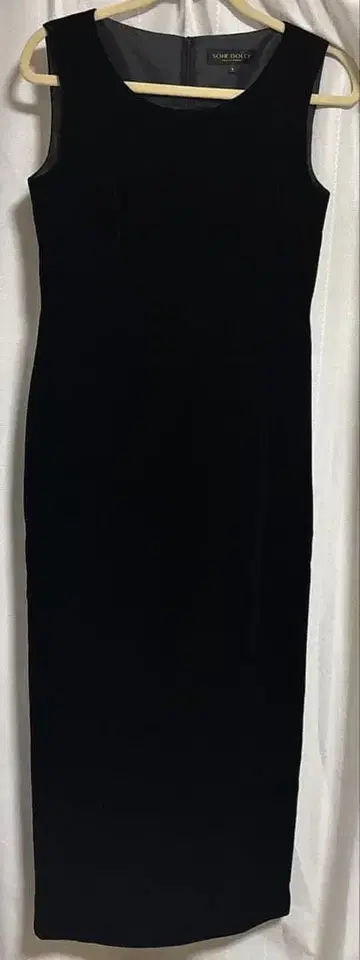 도쿄 소와르 벨로아 롱 원피스 벨벳 원피스 블랙 7호